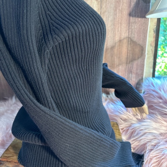 Womens Gap Stretch Ribbed Black Turtleneck Sweater - Large, Cotton Blend - Picture 10 of 15